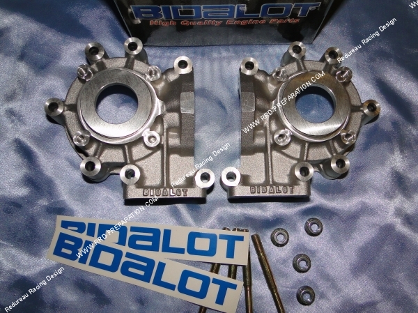 2 parties externes carters moteur bidalot racing aluminium équipés préparés g1 g2 mbk 51 av10