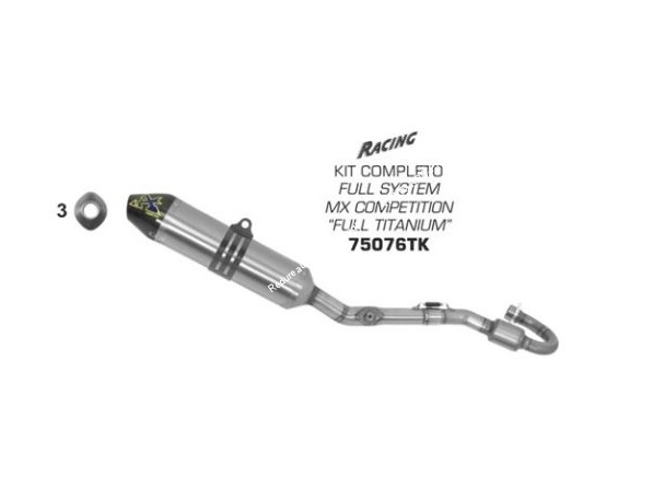 Pot d'échappement complet collecteur et silencieux arrow pour Kawasaki KX 250 F Photo de la ligne d'échappement complète moto cross Kawasaki KX 250 F