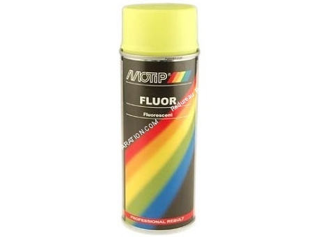 Bombe spray peinture MOTIP couleur fluo aux choix pour carrosserie, carénage 400ML jaune