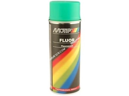Bombe spray peinture MOTIP couleur fluo aux choix pour carrosserie, carénage 400ML vert
