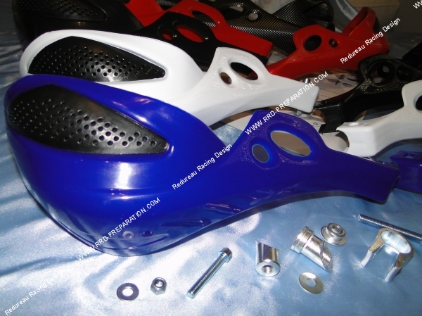 protège main protection guidon tnt tuning moto 125 250 50cc bleu blanc rouge noir carbone