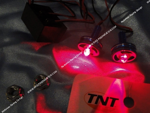 jante diode led tnt rouge vert scooter moto voiture auto clignote clignotant