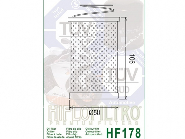 Photo du filtre à huile HF178 pour moto HARLEY DAVIDSON