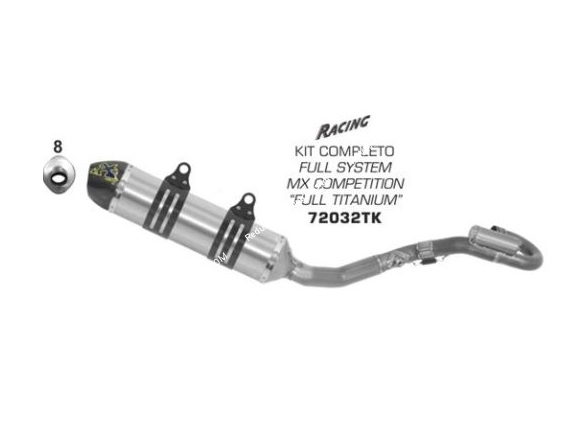 Pot d'échappement collecteur et silencieux ARROW pour moto cross enduro KTM EXC-F 250 2014/2015 Photo de la ligne d'échappement complète pour moto cross KTM EXC-F 250 2014/2015