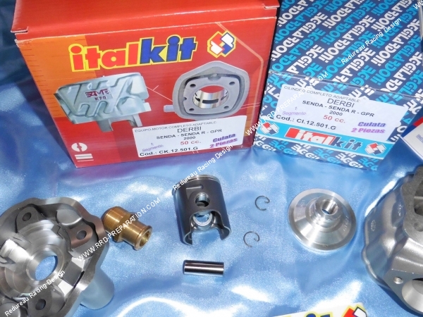 Photo du kit italkit pour derbi senda gpr 50cc avec piston, culasse cylindre et joint complet