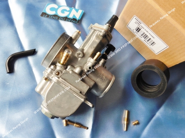 Carburateur cgn en diametre 24mm equipé du power jet pour un gain de puissance à l'accélération Photo du carburateur de 24mm pwk avec power jet pour moto scooter