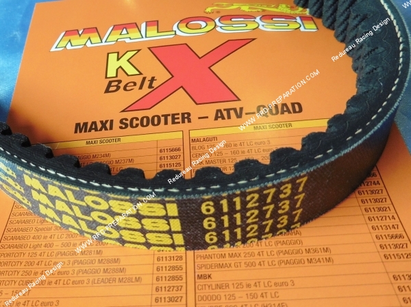 Photo de la courroie malossi x k belt pour maxi scooter