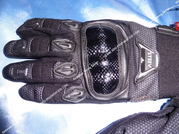 Photo de la paire de gant STTEV 2018 homologué pour moto, scooter, avec renfort et coques de protection 