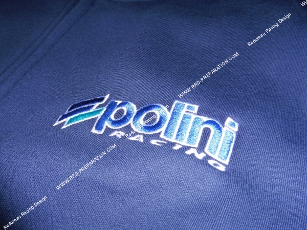 Photo du logo POLINI sur le sweat homme POLINI bleu avec fermeture éclair 