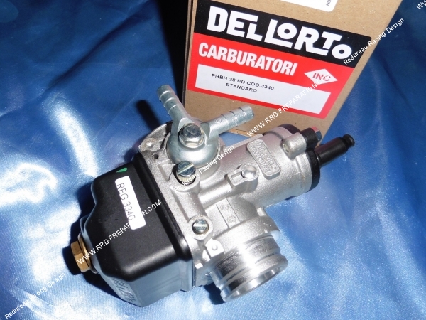 Photo du carburateur de 28mm DELLORTO PHBH 28 BD souple, starter a câble pour moto, moteur, quad 4T
