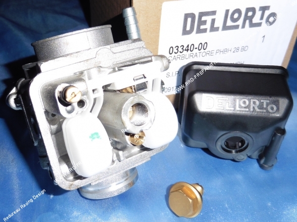 Photo du carburateur de 28mm DELLORTO PHBH 28 BD souple, starter a câble pour moto, moteur, quad 4T