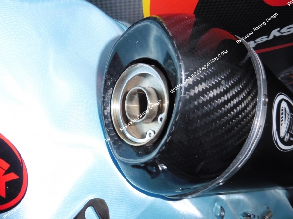 Photo de l'embout en carbone avec DB KILLER amovible tk turbokit pour moto HONDA CBF, CB 125 F