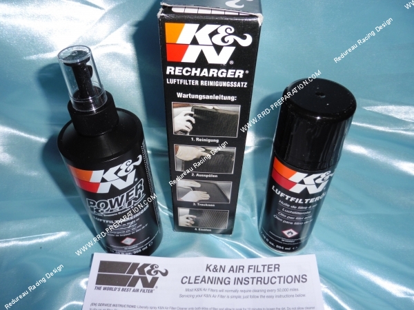 Photo du kit de nettoyage et de lubrification KN pour filtre a air moto voiture sport