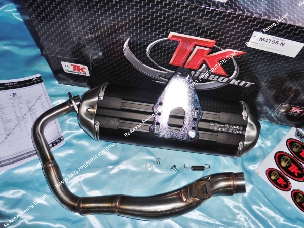 Photo de la platine de fixation du pot d'échappement TURBO KIT TK MAXI SCOOTER DERBI GP1 125 et 250 4T a carburateur