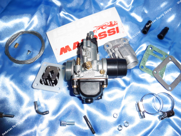 Photo du kit carburation MALOSSI groupe 2 (pipe et phbg label) Ø19mm Peugeot 103 sp, mv, lm...
