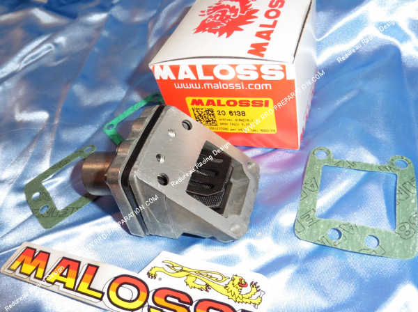 Photo de la boîte à clapets MALOSSI (pipe+boite+clapets) Ø21mm Peugeot XP 50 carters origine