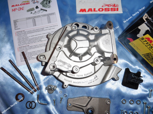 Photo des carters moteur MALOSSI MP-ONE complets pour PIAGGIO ciao allumage cône électronique