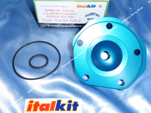 Photo de la culasse ITALKIT compétition pour cylindre ITALKIT 125cc de ROTAX 122 et 123