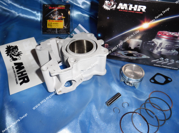 Photo du cylindre piston 70cc Ø44mm MALOSSI aluminium pour MBK BOOSTER X / OVETTO & YAMAHA GIGGLE / C3 et NEO'S