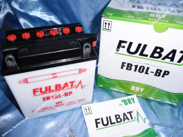 Phot de la batterie FULBAT YB10L-BP 12V 11Ah (livré avec acide) pour moto, mécaboite, scooters...