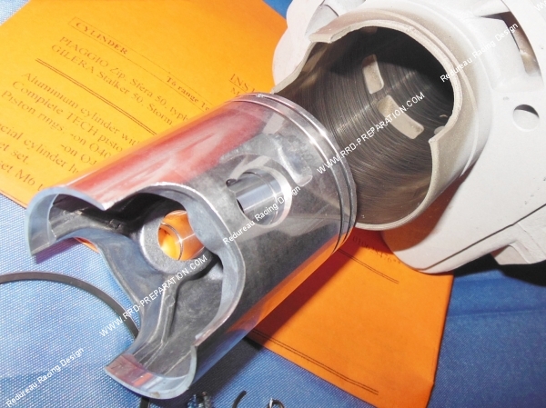piston entrant Cylindre - piston sans culasse 70cc Ø47,6mm AIRSAL T6 bi-segments aluminium PIAGGIO  GILERA Air (Typhoon, NRG...)