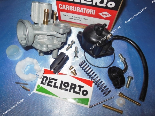 réglages Carburateur DELLORTO PHVA 17,5 TS souple, avec graissage séparé, sans starter, avec dépression et antigel