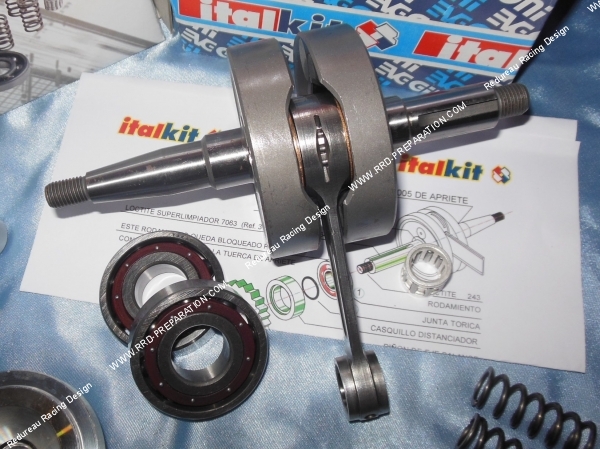vilebrequin course longue Pack ITALKIT Racing 85cc Ø50mm pour mécaboite moteur minarelli am6 vilebrequin course longue Pack ITALKIT Racing 85cc Ø50mm pour mécaboite moteur minarelli am6