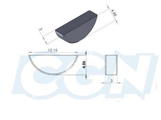 vue Clavette d'allumage CGN 3X4,88X12,15mm pour scooter minarelli vertical & horizontal, piaggio...