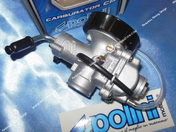 vue Carburateur POLINI CP EVOLUTION 21 souple, sans graissage séparé, starter à levier