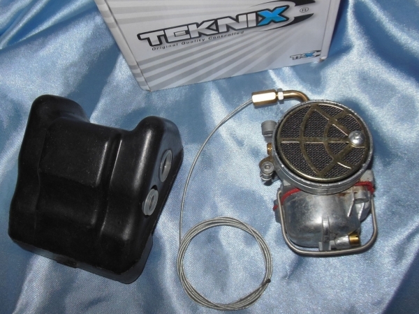 vue Carburateur type origine TEKNIX Ø14mm pour cyclomoteurs PEUGEOT 103 SPX, RCX...