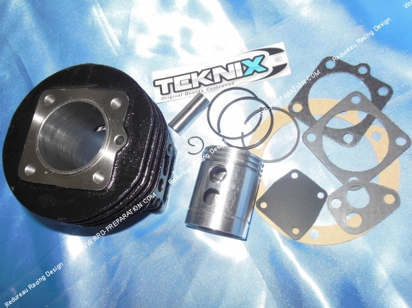 vue Cylindre  piston 50cc sans culasse Ø39mm TEKNIX Type origine fonte pour SOLEX