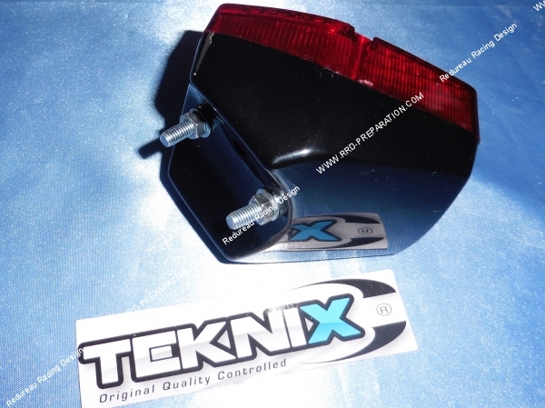 vue Feu arrière type origine noir et rouge hexagonal TEKNIX pour cyclomoteur Peugeot 103 SP, MV, MVL, Vogue ou autres modèles