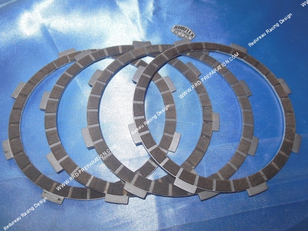 vue Jeu de 4 disques d'embrayages garnis type origine renforcés SURFLEX pour YAMAHA 50cc, 80cc 2temps DT LC, YZ...