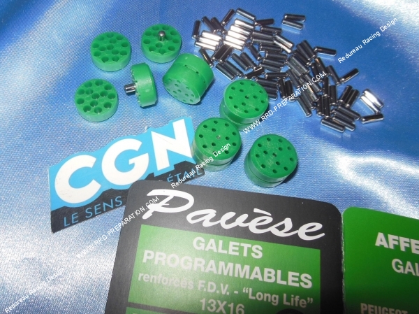 vue Kit de 6 galets, rouleaux PAVESE by CGN en Ø16X13mm avec aiguilles, programmable au choix