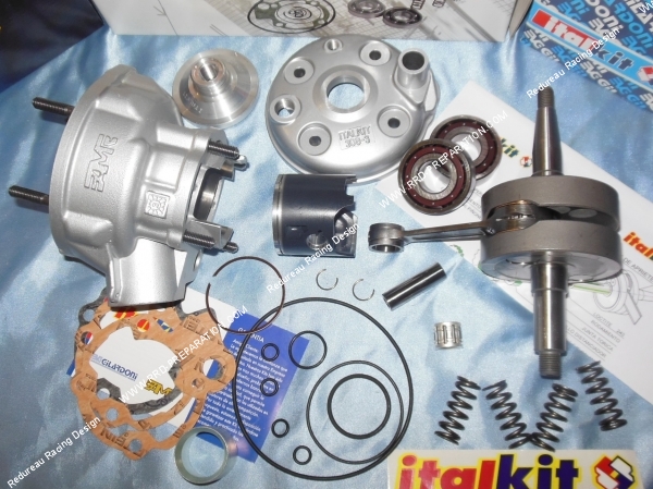 vue montage Pack ITALKIT Racing 85cc Ø50mm pour mécaboite moteur minarelli am6 vue montage Pack ITALKIT Racing 85cc Ø50mm pour mécaboite moteur minarelli am6
