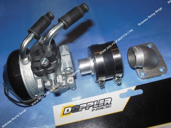 vue Manchon souple DOPPLER venturisé pour montage carburateur SHA 15  16 sur pipe 19 à 21mm