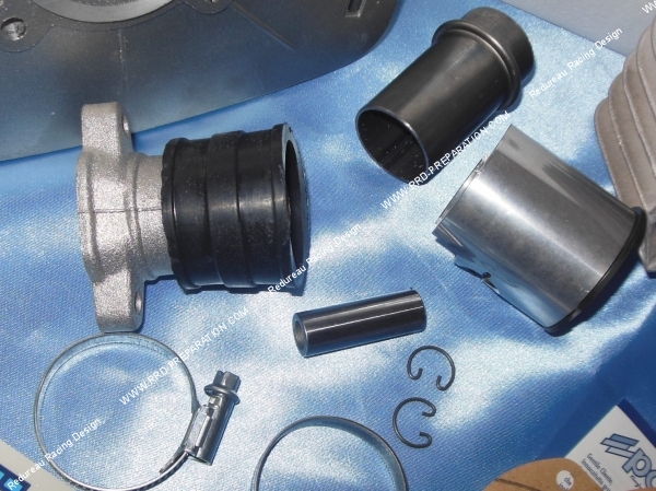 vue piston pipe fixation pot Kit 80cc Ø48mm POLINI Reproduction série 6000 aluminium pour SACHS