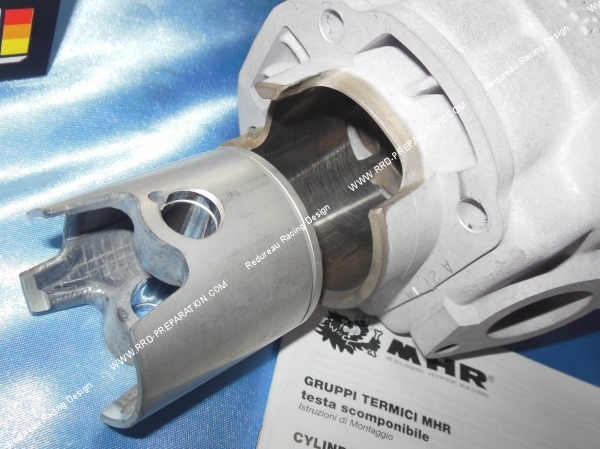 vue piston entrant Kit 70cc Ø47,6mm MALOSSI MHR TEAM aluminium (axe de 12mm) minarelli horizontal liquide (nitro, aerox, ...)