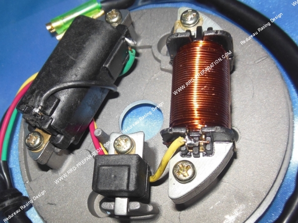 vue Stator + câbles P2R pour allumage d'origine électronique 12V pour MBK 51  motobecane av10