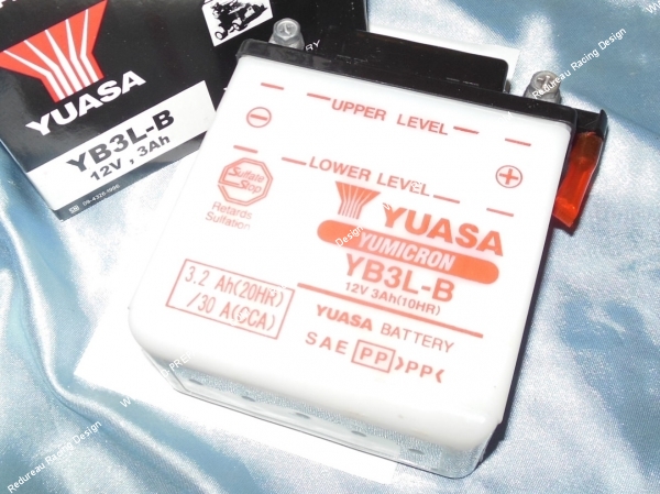 zoom Batterie YUASA YB3L-B 12v (acide avec entretien) pour moto, mécaboite, scooters