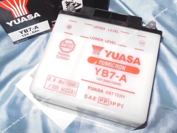 zoom Batterie YUASA YB7-A 12v (acide avec entretien) pour moto, mécaboite, scooters