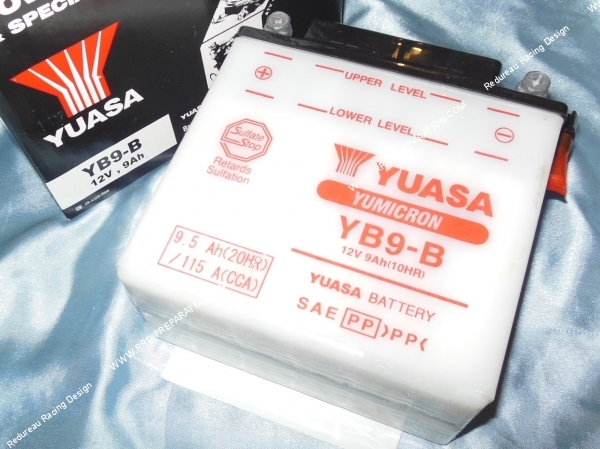zoom Batterie YUASA YB9-B 12v (acide avec entretien) pour moto, mécaboite, scooters