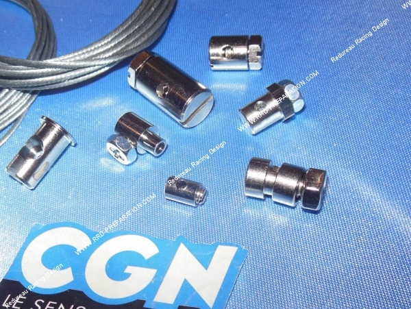 zoom Kit câbles + serres câbles, barillet CGN pour cyclomoteur ou autres