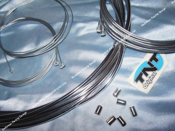 zoom Kit gaine + câbles SEMERFIL by TNT chromé pour cyclomoteur ou autres