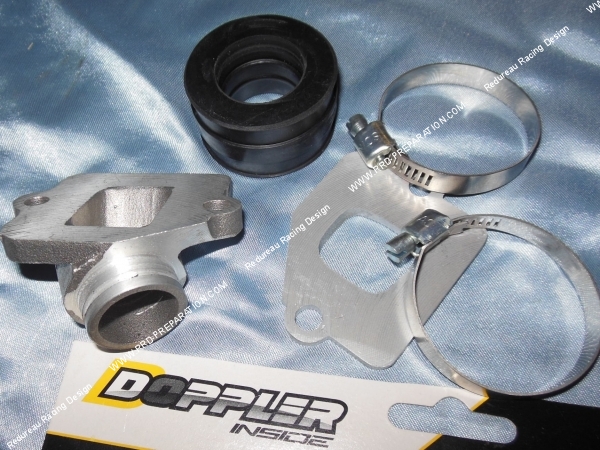 zoom Pipe d’admission DOPPLER S2R en aluminium  manchon carburateur 19 a 21mm scooter PIAGGIO  GILERA (Typhoon, nrg...)