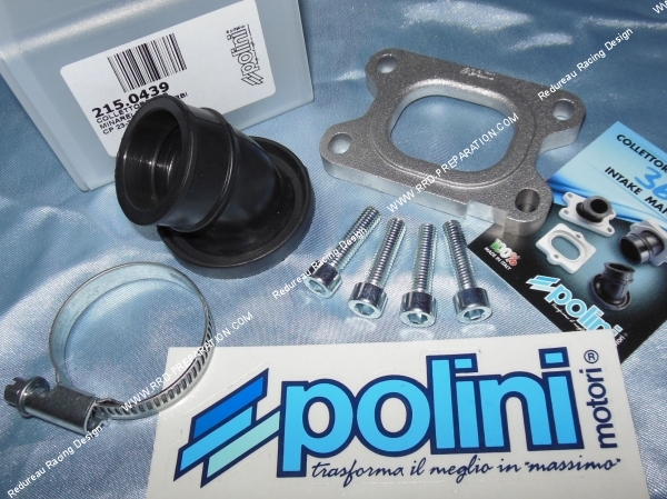 zoom Pipe d'admission POLINI Evolution orientable carburateur 23 a 24mm (fixation Ø28,5mm) DERBI et AM6