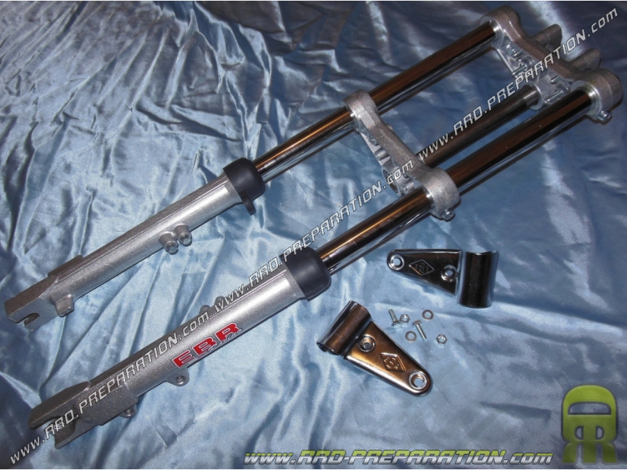 Hydraulic fork RBE RACING chrome out of adjustable aluminium for PEUGEOT 103 and MBK 51