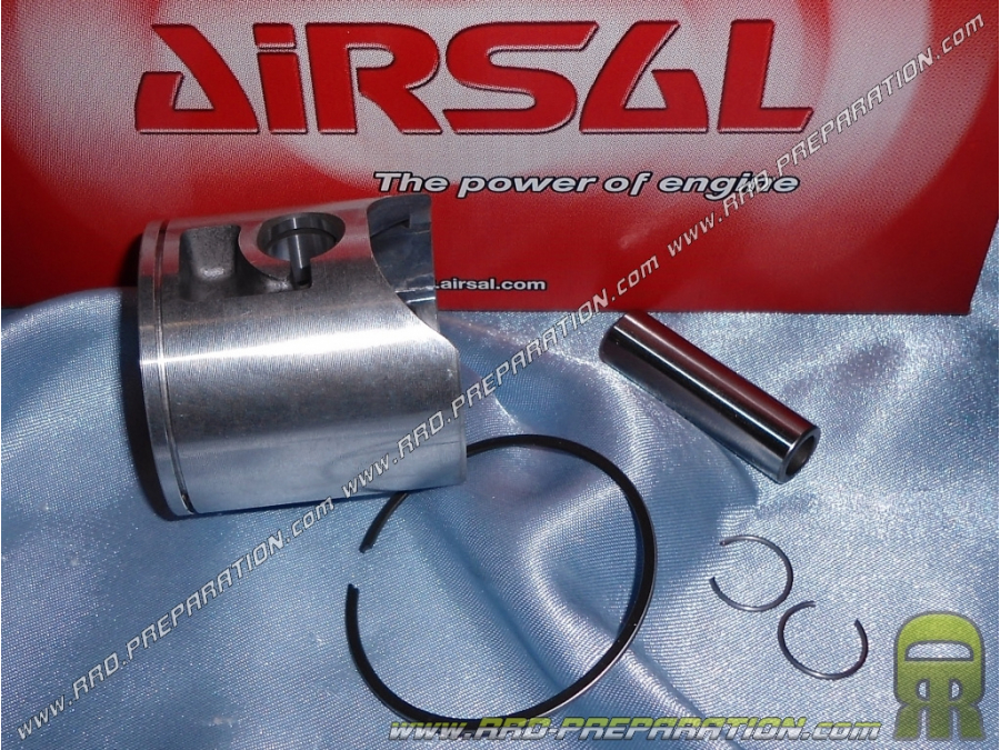 Piston mono segment AIRSAL by VERTEX traité anodizing Ø50mm axe 12mm pour kit 80cc AIRSAL Xtrem rouge sur DERBI Euro 1 et 2