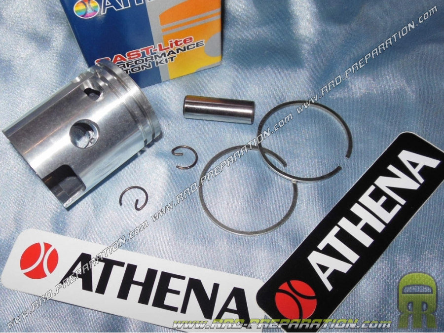 Pistón bisegmento Ø38,4mm y eje de 10mm lado rectificado para kit 50cc ATHENA aluminio en PIAGGIO ciao