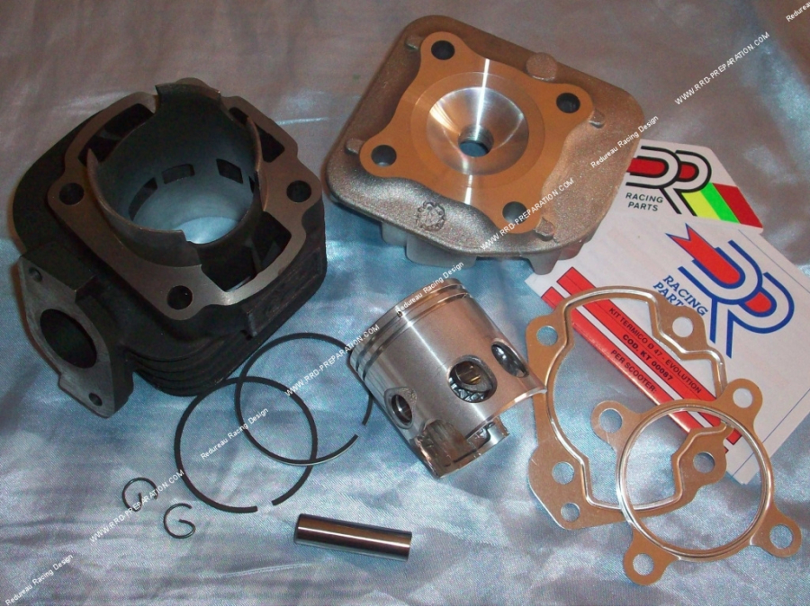 Kit 70cc Ø47mm DR Racing hierro fundido 6 transfers (eje 10mm) minarelli aire horizontal (ovetto, neos,...)